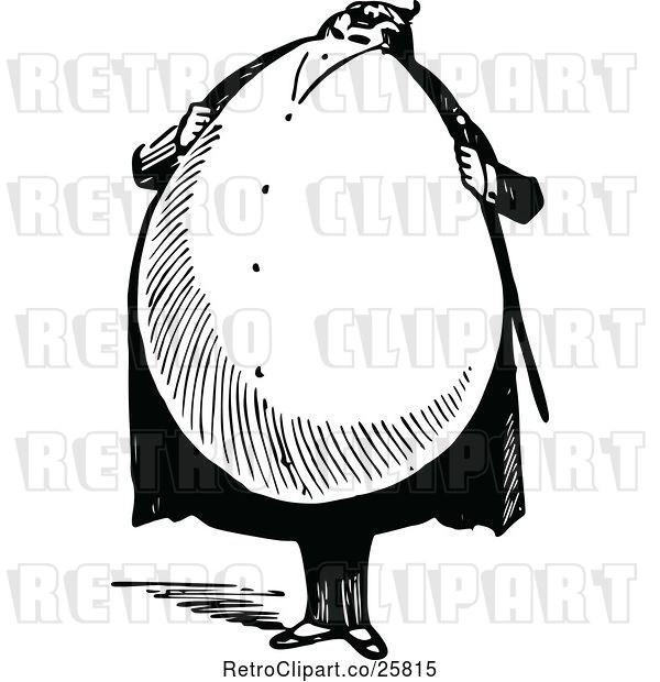 Vector Clip Art of Retro Fat Egg Guy