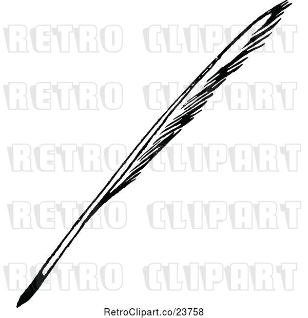 Vector Clip Art of Retro Feather Quill