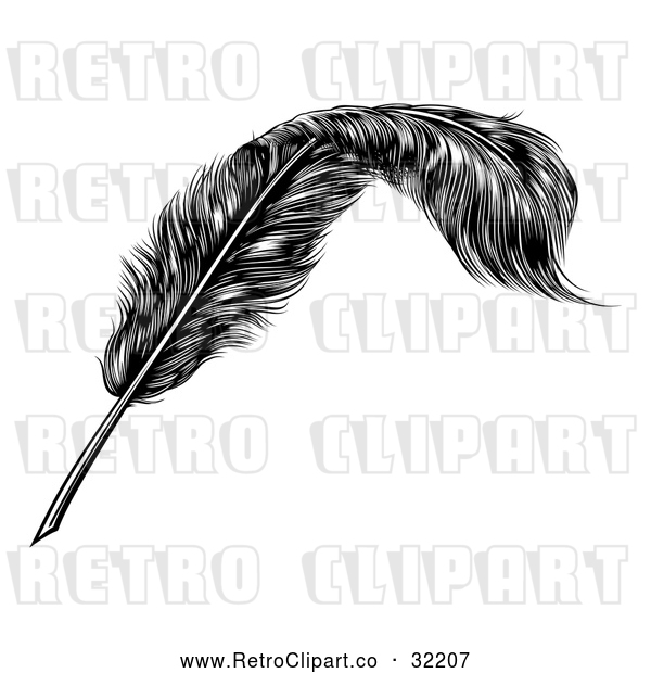 Vector Clip Art of Retro Feather Quill Pen