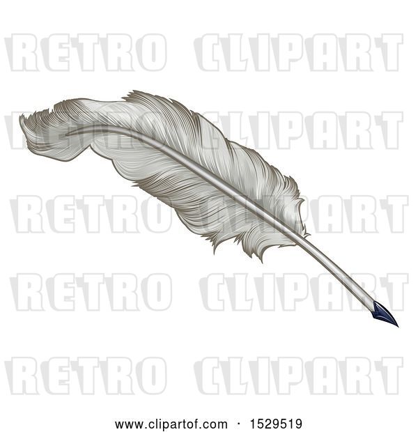 Vector Clip Art of Retro Feather Quill Pen