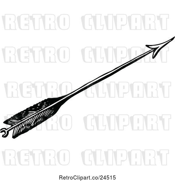 Vector Clip Art of Retro Feathered Archery Arrow