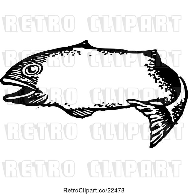 Vector Clip Art of Retro Fish Frame