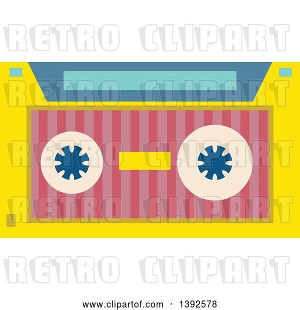 Vector Clip Art of Retro Flat Design Cassette Tape