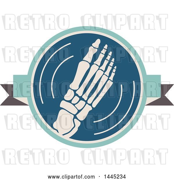 Vector Clip Art of Retro Flat Styled Foot Medical Design