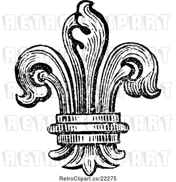 Vector Clip Art of Retro Fleur De Lys Logo