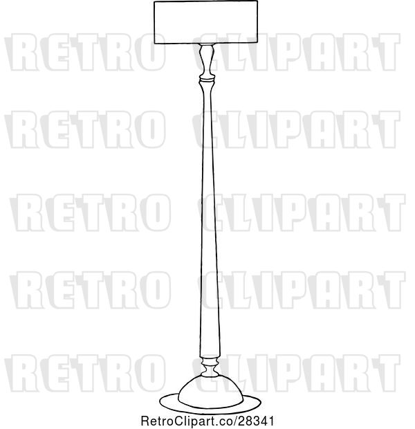 Vector Clip Art of Retro Floor Lamp