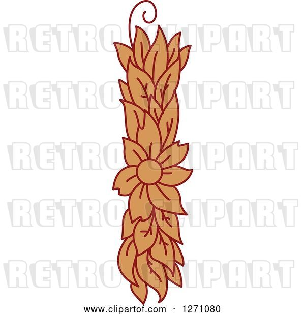 Vector Clip Art of Retro Floral Capital Letter I with a Flower