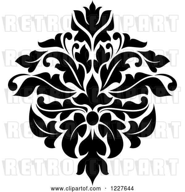 Vector Clip Art of Retro Floral Damask Design 31