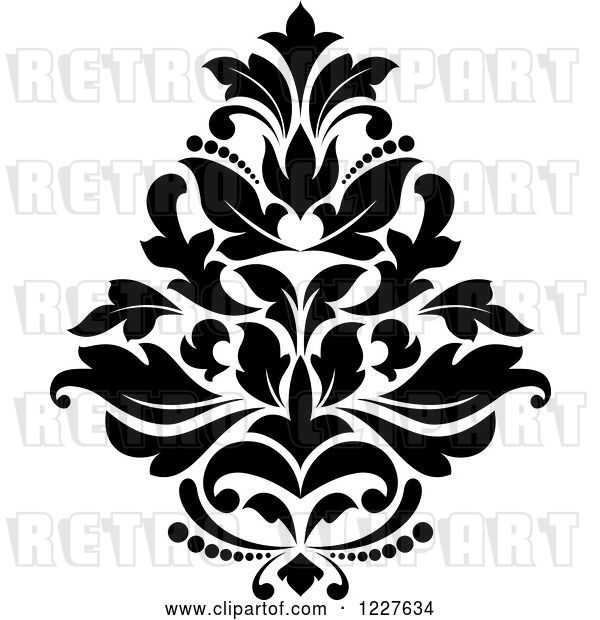 Vector Clip Art of Retro Floral Damask Design 38
