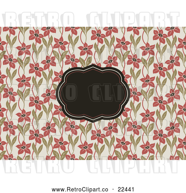 Vector Clip Art of Retro Floral Invitation Frame Background 1