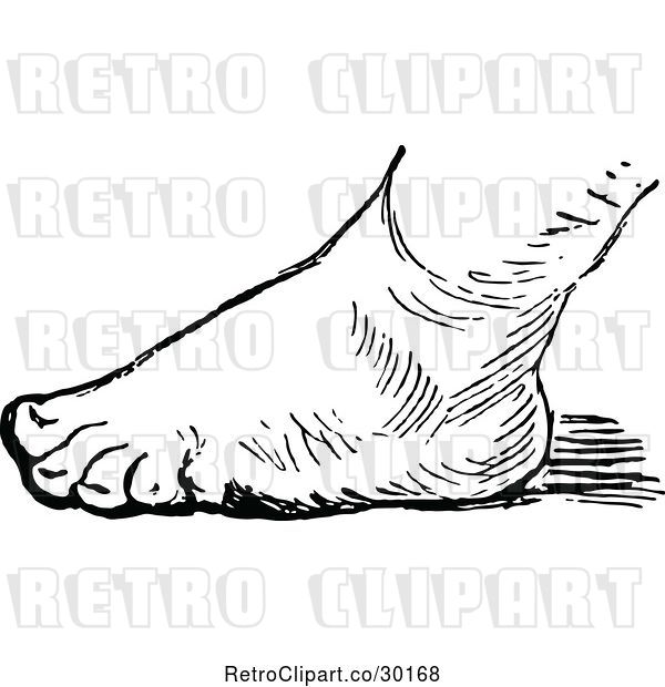 Vector Clip Art of Retro Foot 2