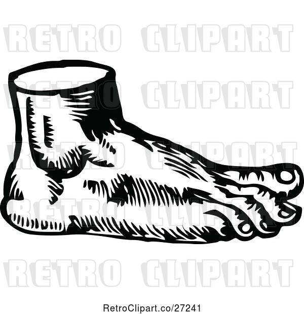 Vector Clip Art of Retro Foot