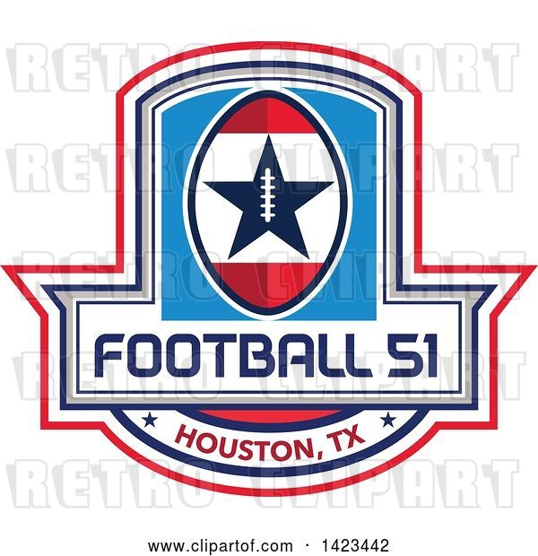 Vector Clip Art of Retro Football 51 Houston, TX Design