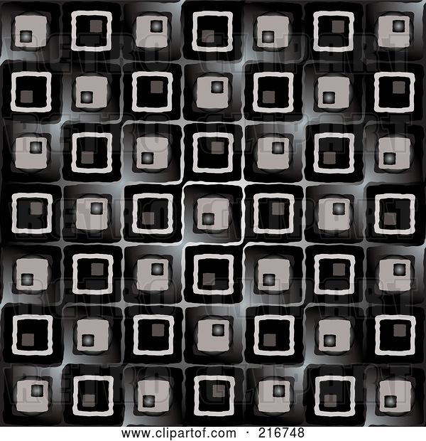 Vector Clip Art of Retro Funky Dark Abstract Square Background