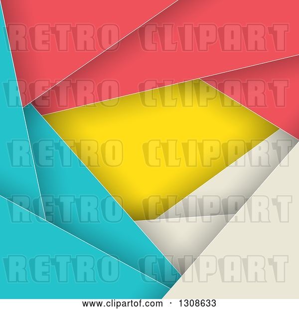 Vector Clip Art of Retro Geometric Colorful Abstract Background of Layers