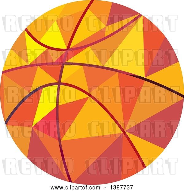 Vector Clip Art of Retro Geometric Low Poly Style Basketball