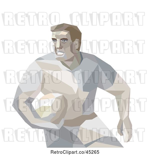 Vector Clip Art of Retro Geometric Male Rugby Player