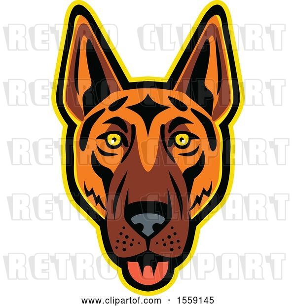 Vector Clip Art of Retro German Shepherd Dog Mascot