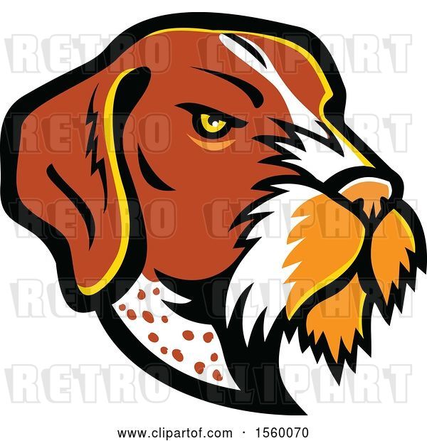 Vector Clip Art of Retro German Wirehaired Pointer Dog Mascot