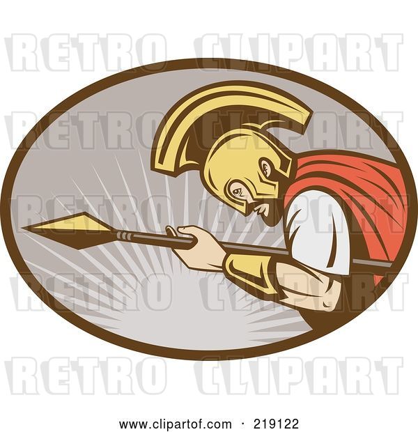 Vector Clip Art of Retro Gladiator and Spear Logo