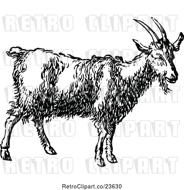 Vector Clip Art of Retro Goat