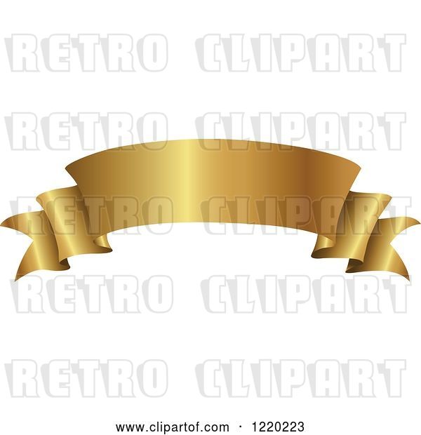 Vector Clip Art of Retro Golden Banner Scroll 2