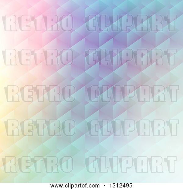 Vector Clip Art of Retro Gradient Pastel Geometric Pattern