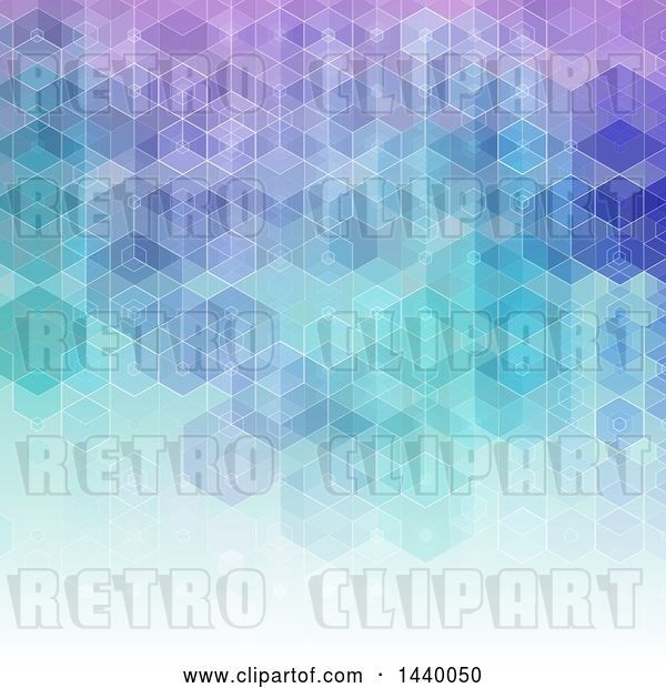 Vector Clip Art of Retro Gradient Purple and Blue Geometric Background