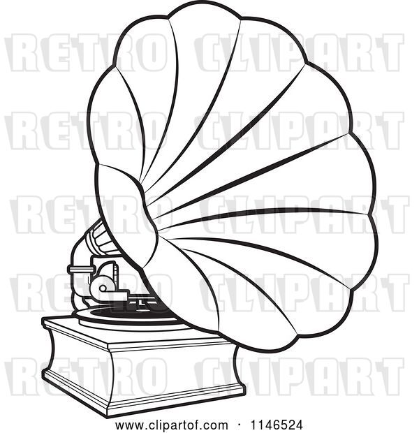 Vector Clip Art of Retro Gramophone