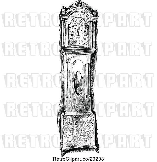 Vector Clip Art of Retro Grandfather Clock