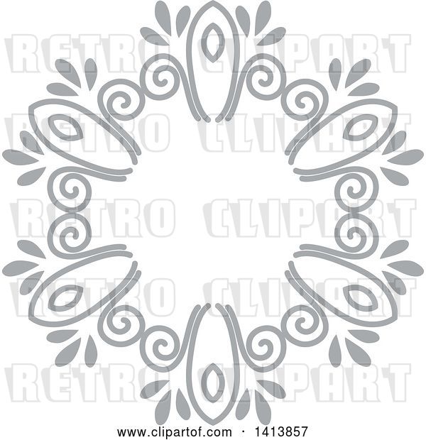 Vector Clip Art of Retro Gray Frame Design Element
