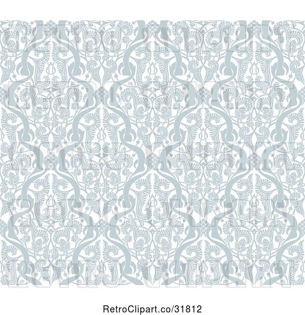 Vector Clip Art of Retro Gray Seamless Middle Eastern Arabic Motif Background Pattern