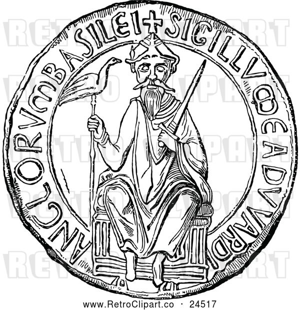 Vector Clip Art of Retro Great Seal of Edward the Confessor
