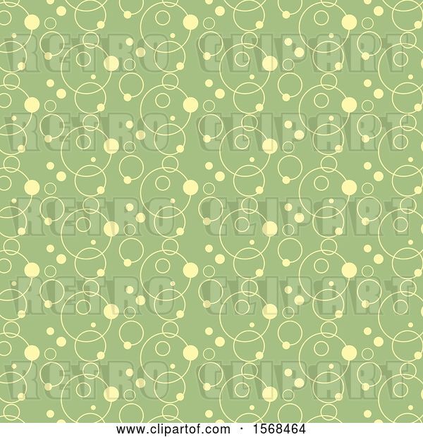 Vector Clip Art of Retro Green and Yellow Bubbles Background