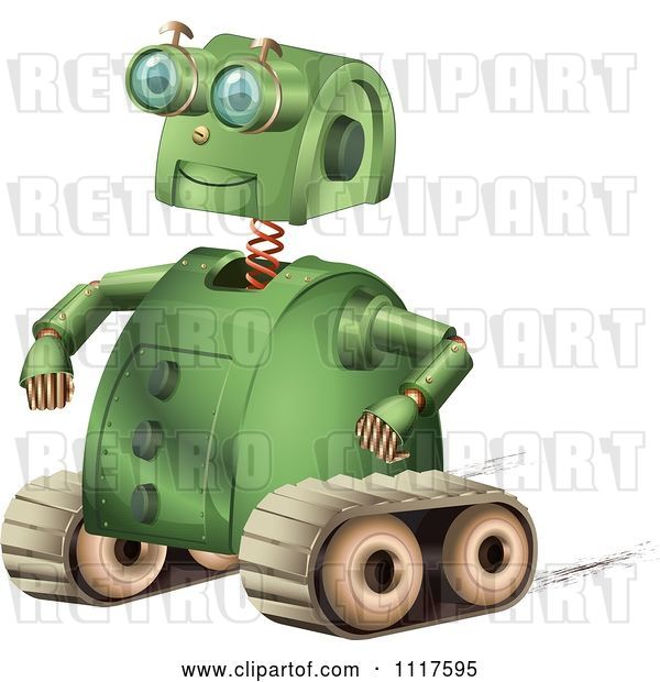 Vector Clip Art of Retro Green Rover Robot