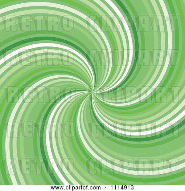 Vector Clip Art of Retro Green Swirl Background