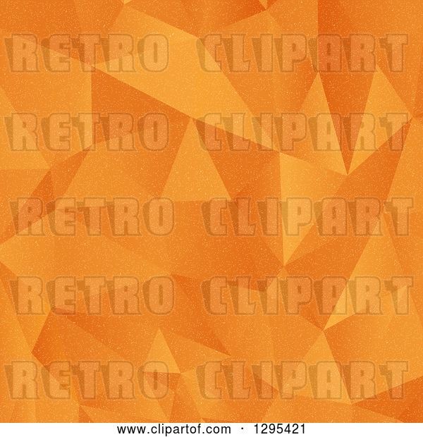 Vector Clip Art of Retro Grungy Orange Geometric Low Poly Background