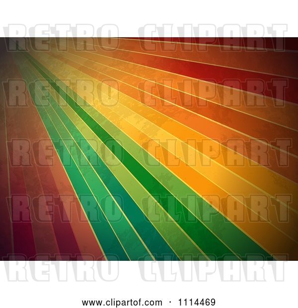 Vector Clip Art of Retro Grungy Rainbow Lines