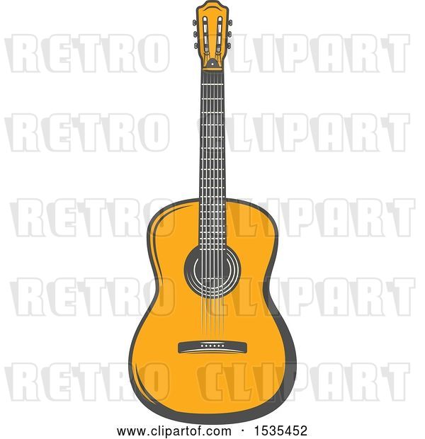 Vector Clip Art of Retro Guitar, in Style