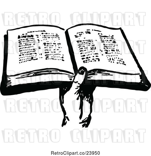 Vector Clip Art of Retro Hand Holding a Bible