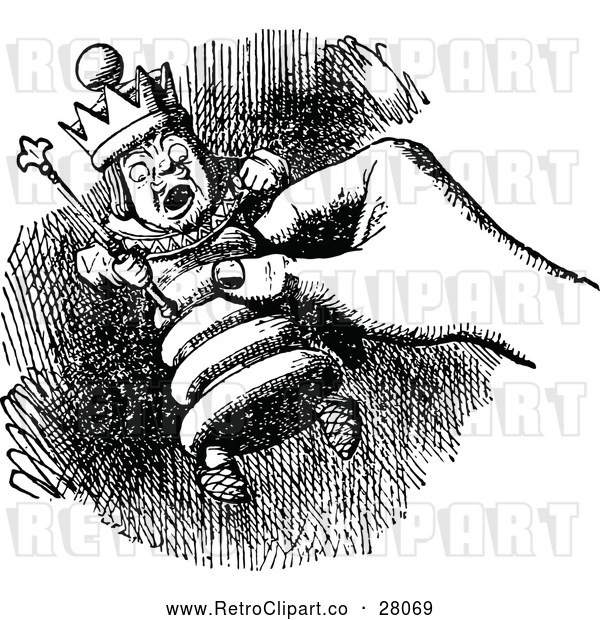 Vector Clip Art of Retro Hand of Alice and King