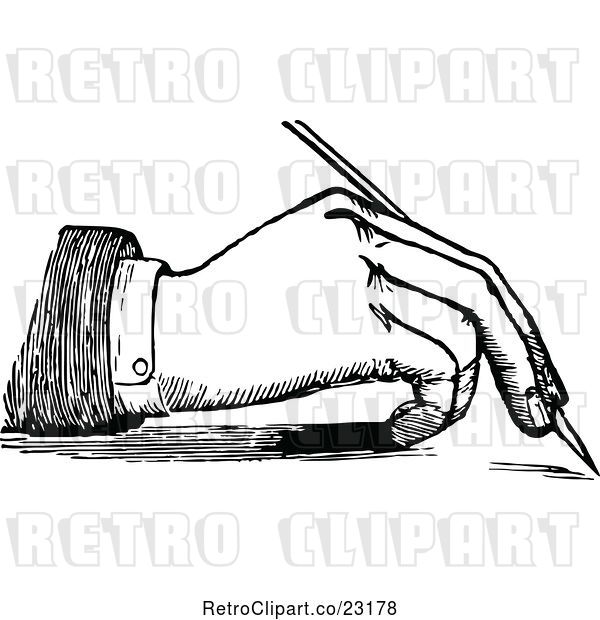 Vector Clip Art of Retro Hand Writing with a Fountain Pen 1