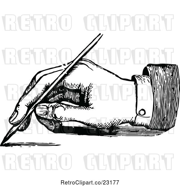 Vector Clip Art of Retro Hand Writing with a Fountain Pen 2