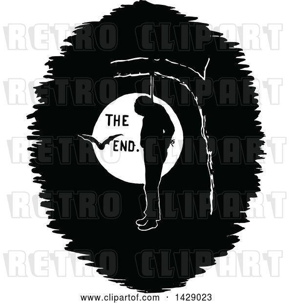 Vector Clip Art of Retro Hanged Guy and the End Moon