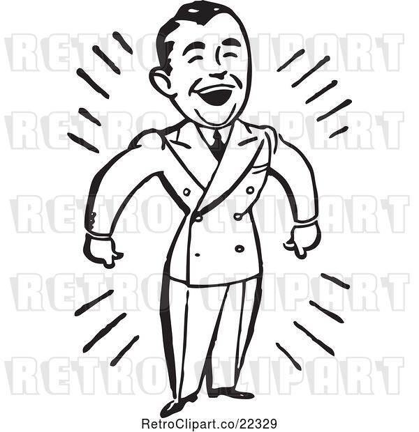 Vector Clip Art of Retro Happy Business Man by BestVector - #22329