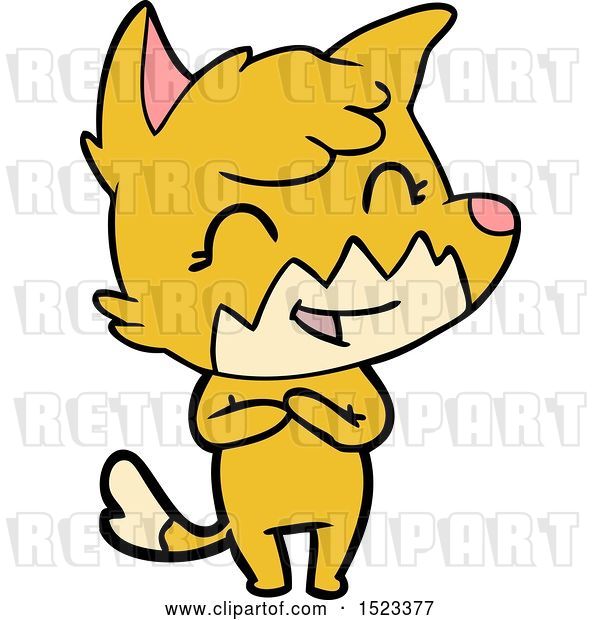 Vector Clip Art of Retro Happy Cartoon Fox