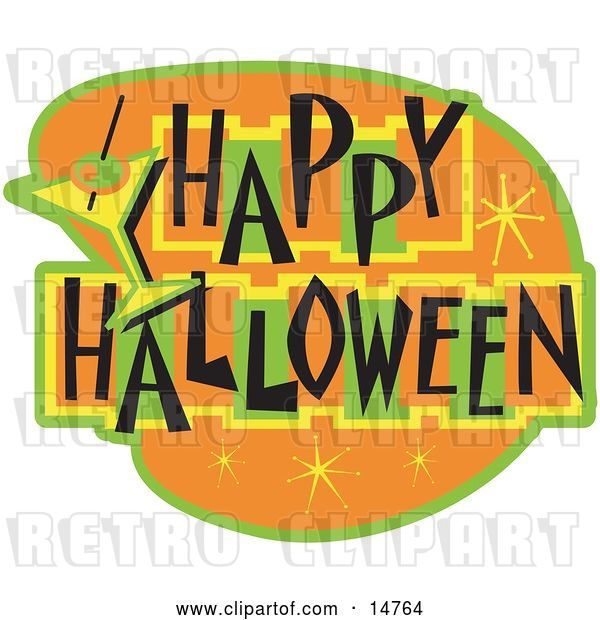 Vector Clip Art of Retro Happy Halloween Bar Sign