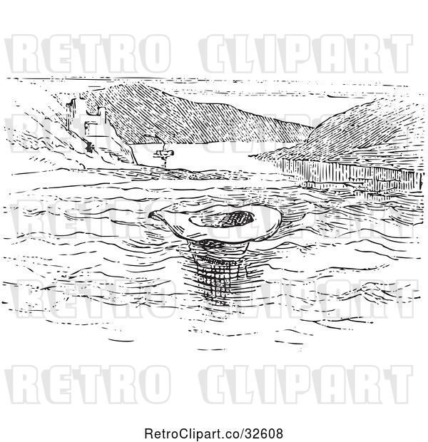 Vector Clip Art of Retro Hat on the Rhine in