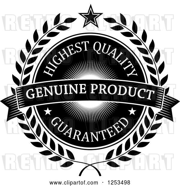Vector Clip Art of Retro Highest Quality Genuine Product Guaranteed Label