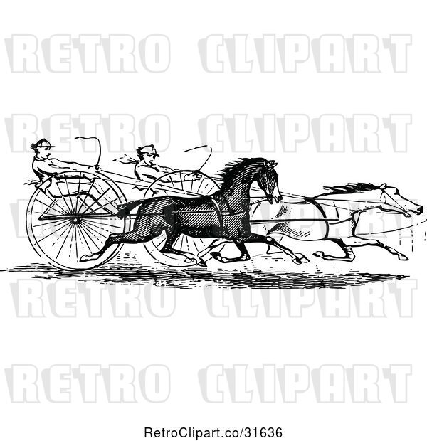 Vector Clip Art of Retro Horse Racers